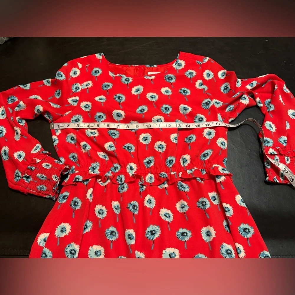 J. Crew Factory Red Longfellow Floral Dress size 8